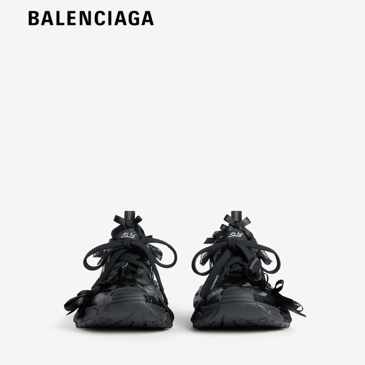 Balenciaga 3XL Ribbon men's shoes  women sneakers All Black