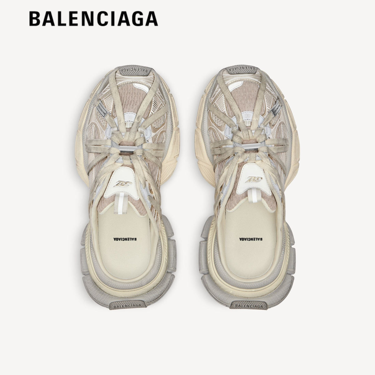 Balenciaga 3XL men's shoes  women sneakers Silver Beige