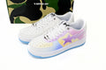 A BATHING APE BAPE STA White Iridescent Pastel Sneakers | Women's & Men's Skate-Inspired Shoes