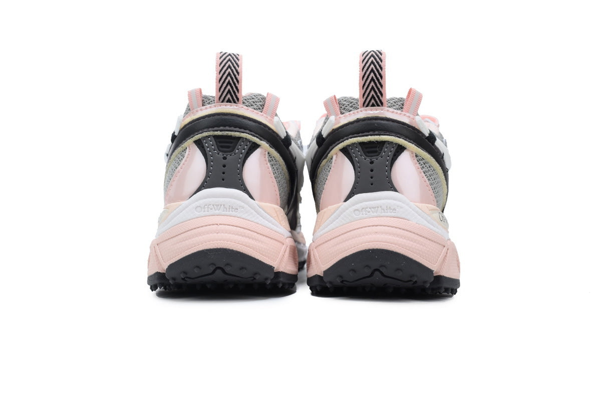 Off-White Be Right Back Women's Men's Shoes | White & Pink Mesh Retro Sneakers
