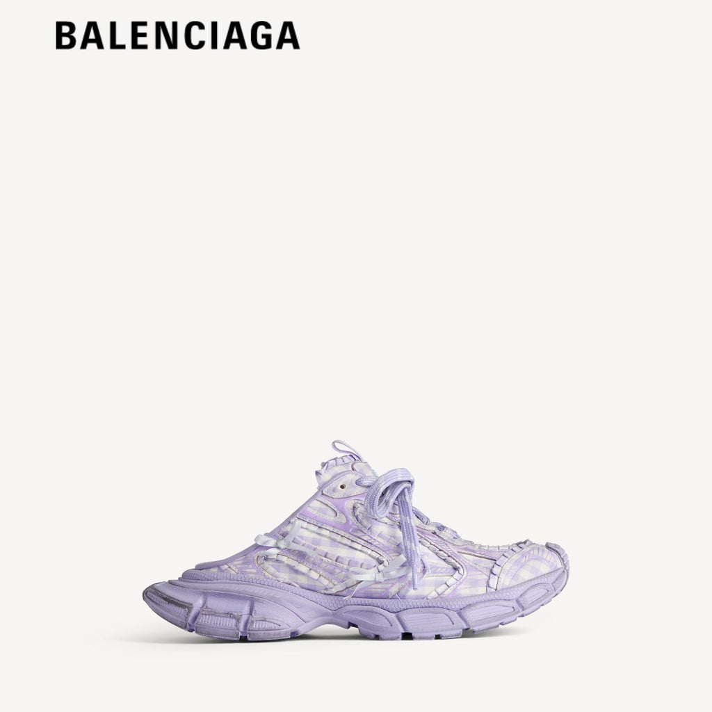 Balenciaga 3XL Check Mule Lilac men's shoes  women sneakers