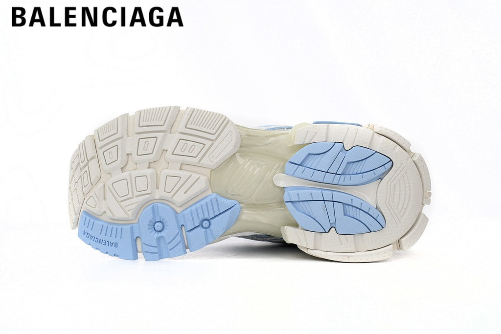 Balenciaga Runner men's shoes  women sneakers — Light Blue / White