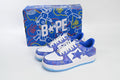 A BATHING APE BAPE STA Blue & White Graphic Sneakers | Women's & Men's Skate-Inspired Shoes