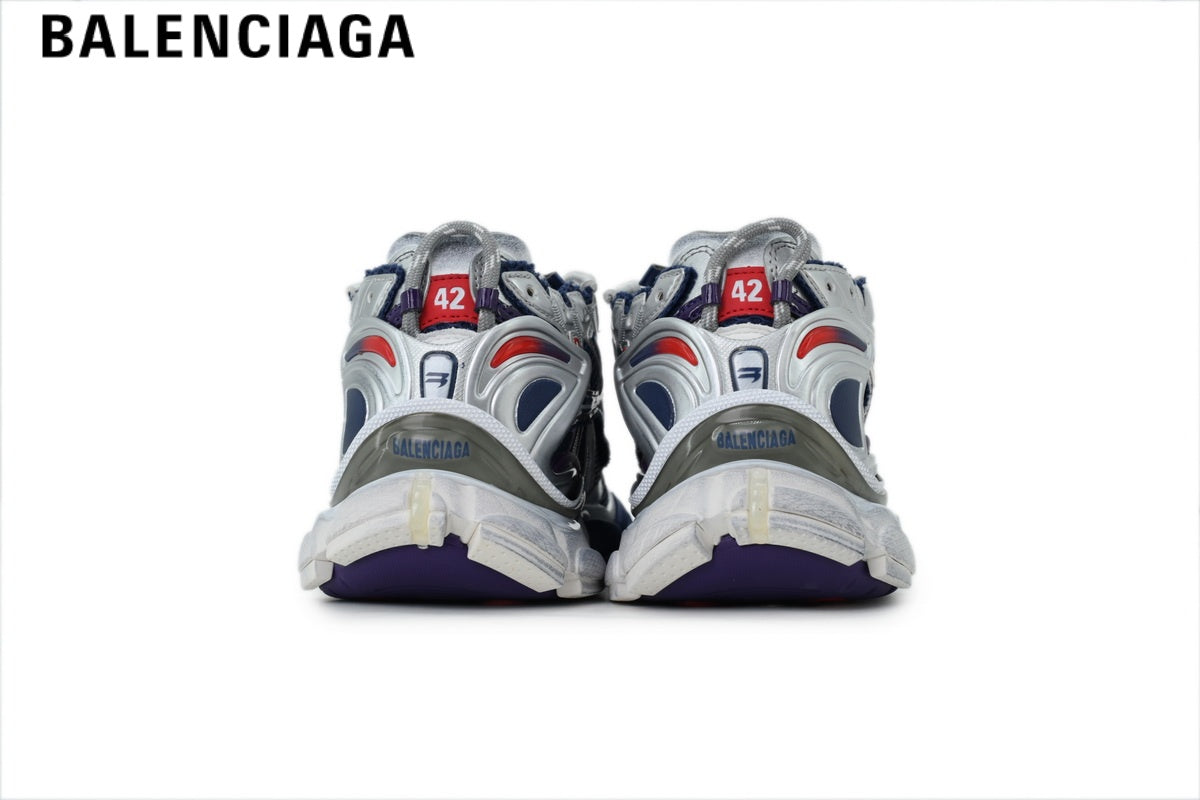 Balenciaga Skate men's shoes  women sneakers Silver White Blue
