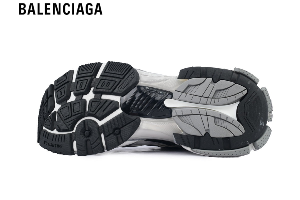 Balenciaga Runner Sneaker — White Mesh, Black & Grey Synthetic Overlays