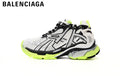 Balenciaga Runner men's shoes  women sneakers— White / Black / Fluorescent Green
