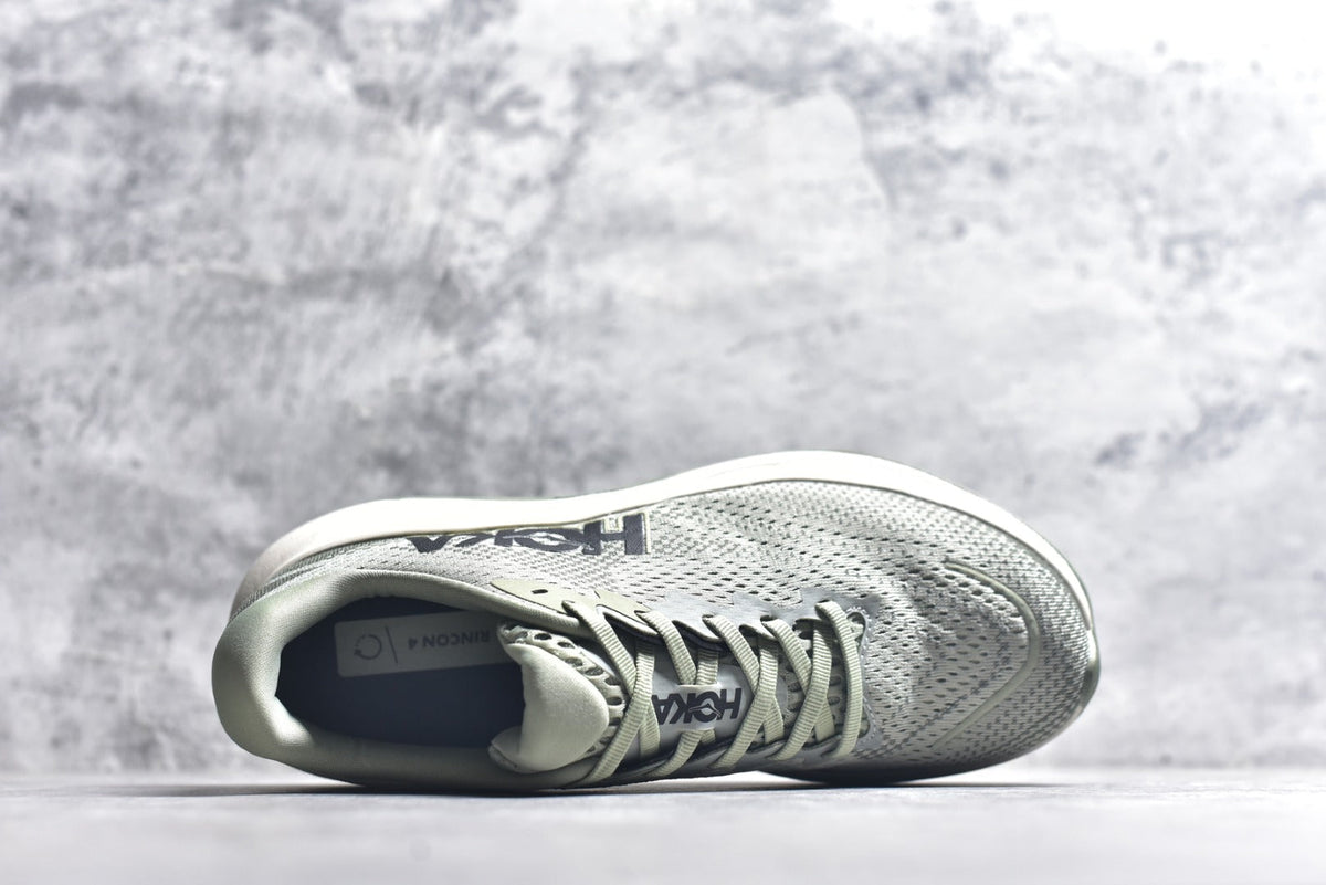 HOKA Rincon 4 Women's Men's Shoes | Sage Green & Cream Mesh Running Sneakers