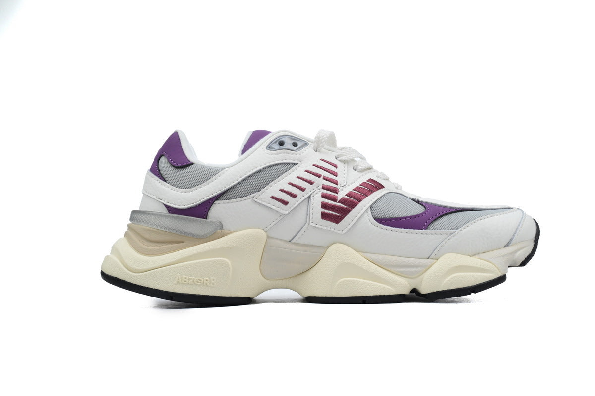 New Balance 9060 Women's & Men's White Purple Cream Chunky Retro Sneakers
