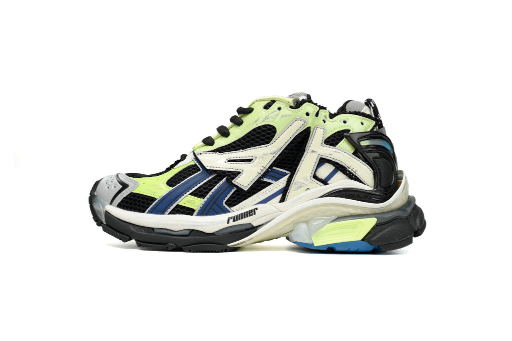 Balenciaga men's shoes Track Runner Sneaker – Distressed Low-Top  balenciaga runners Blue-yellow