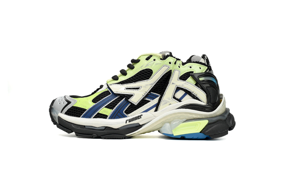 Balenciaga men's shoes Track Runner Sneaker – Distressed Low-Top  balenciaga runners Blue-yellow