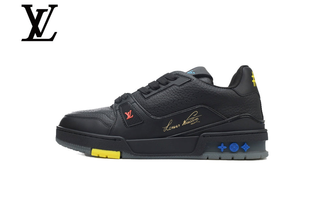 Louis Vuitton Trainer shoes for man  women Black Multicolor Sneakers