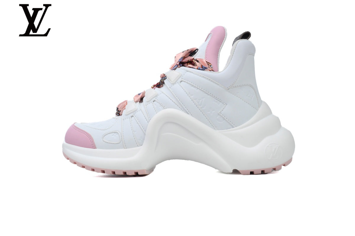Louis Vuitton shoes for man  women Archlight Sneaker – White & Pink