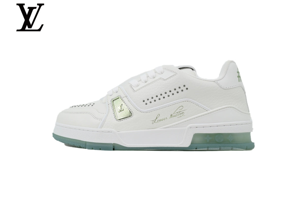 louis vuitton shoes for man  women sneakers Trainer White Blue Sole Sneaker
