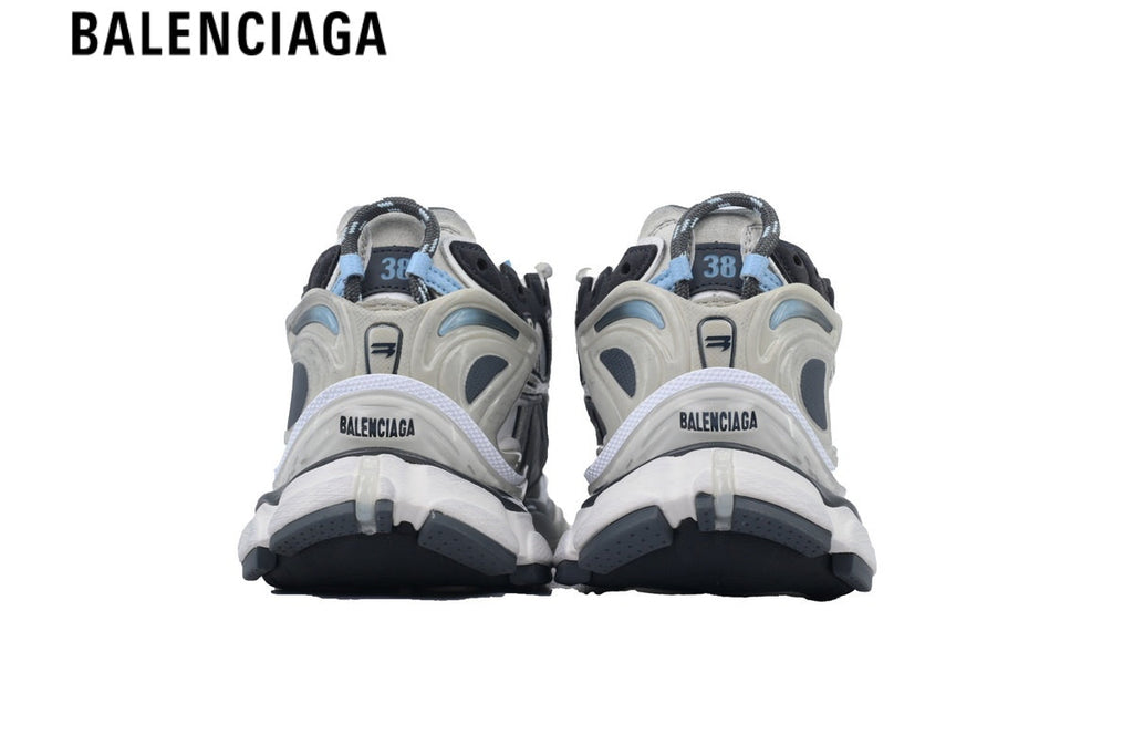 Balenciaga Runner Sneaker — White Mesh, Black & Beige Synthetic Overlays