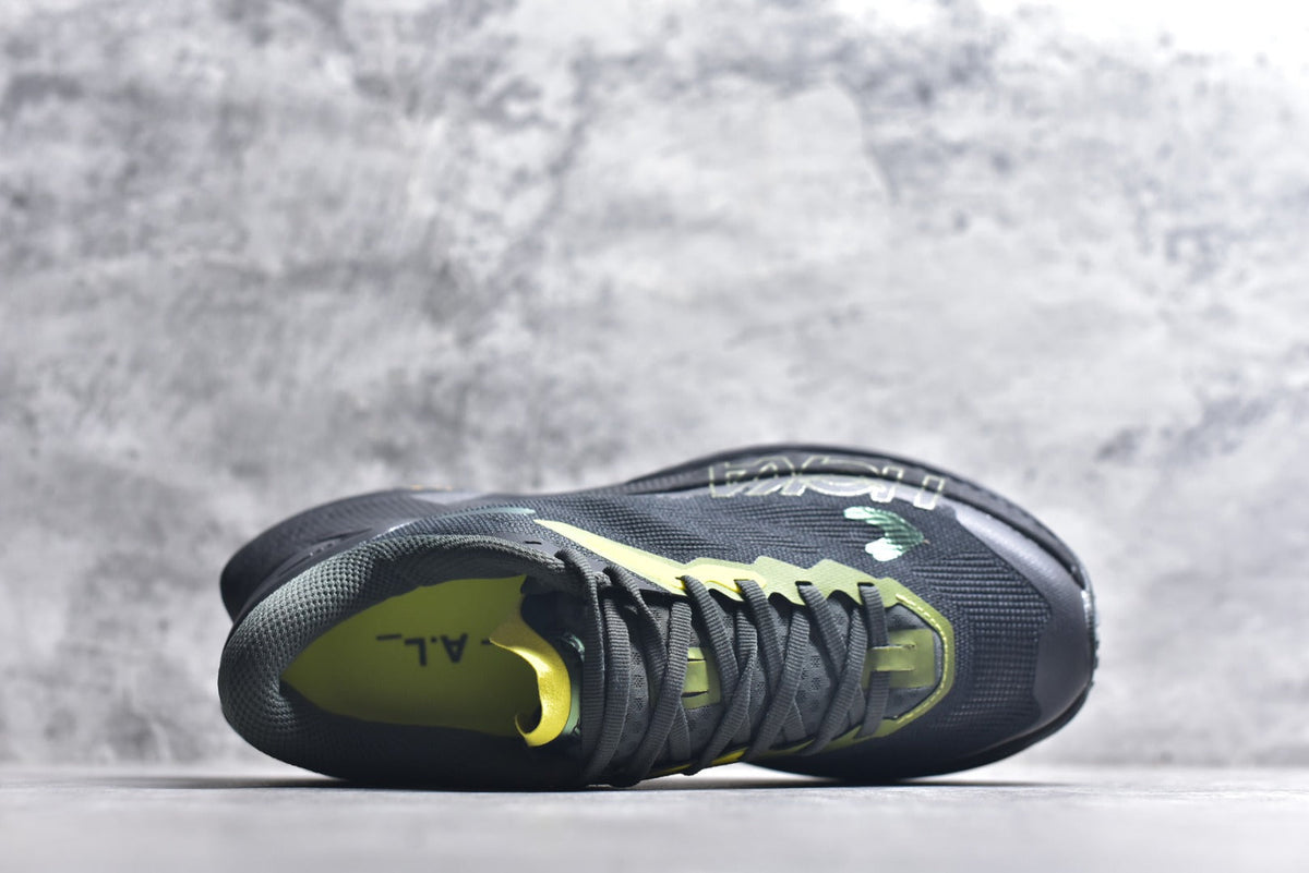 HOKA Mafate X Women's Men's Shoes | Black, Gray & Lime Yellow Trail Running Sneakers