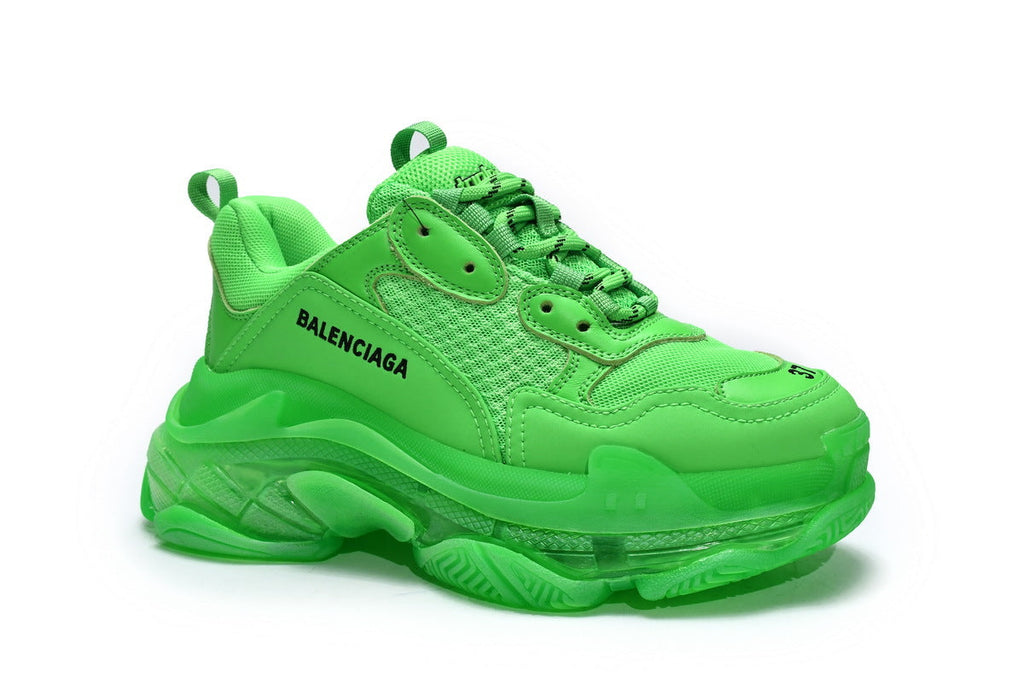 Balenciaga men's shoes Track  Triple S Clear Sole Sneakers green