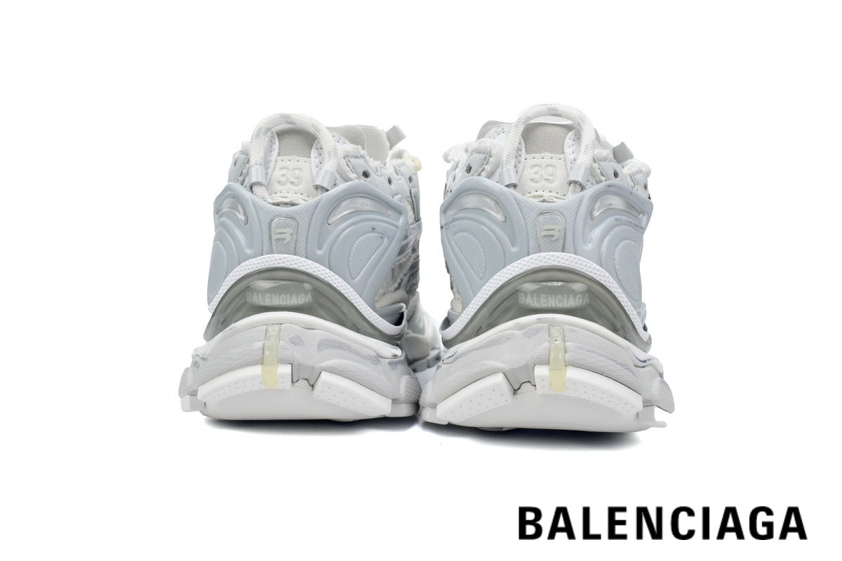 Balenciaga Runner men's shoes  women sneakers– White & Silver