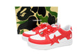A BATHING APE BAPE STA Red & White Oversized-Star Sneakers | Women's & Men's Skate-Inspired Shoes
