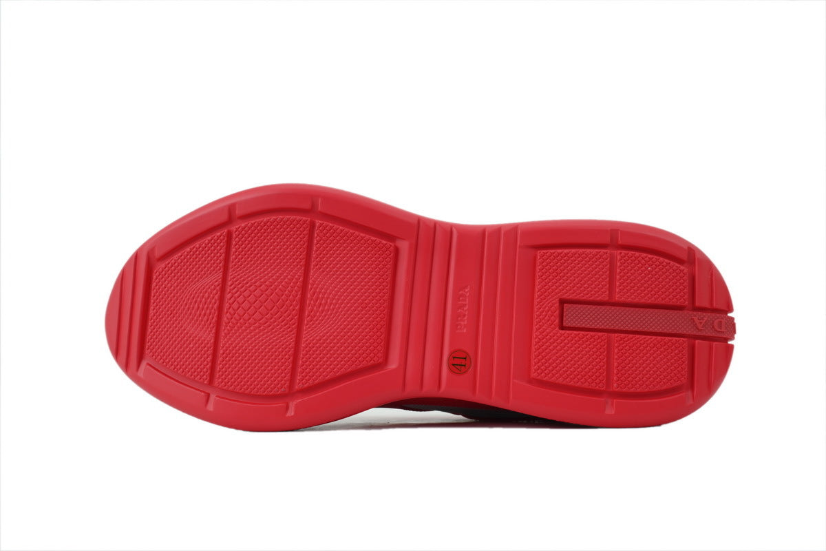 Prada America's Cup Sneakers slip ons womens  prada designer mens shoes Red-gray