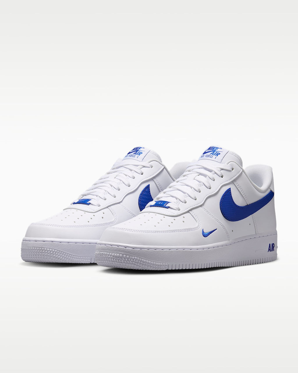 Nike Air Force 1 '07 White and Hyper Royal Blue Sneakers mens low top shoes