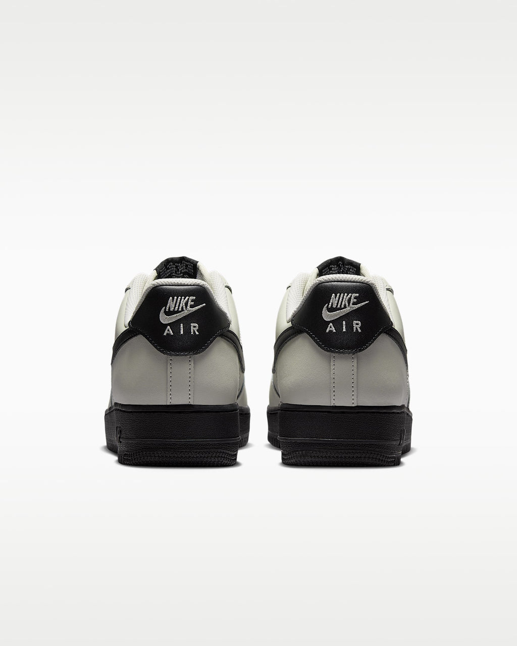 Nike Air Force 1 '07 Light Bone Black Swoosh Sneakers mens low top shoes