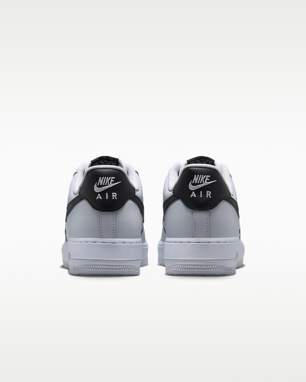 Nike Air Force 1 '07 Light Grey Black Swoosh Sneakers mens low top shoes