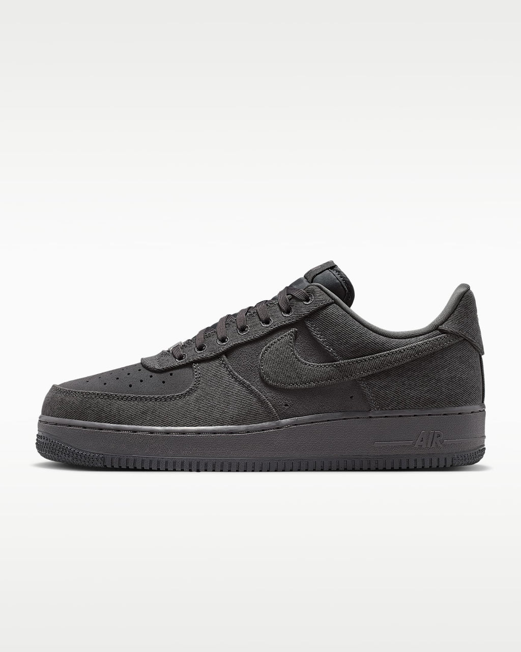 Nike Air Force 1 '07 Black Denim Sneakers mens low top shoes