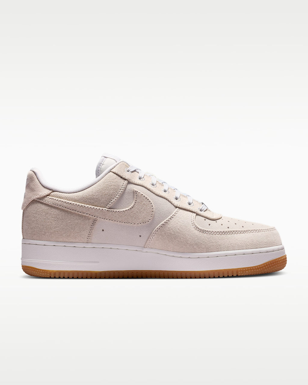 Nike Air Force 1 '07 Light Beige Denim Gum Sneakers mens low top shoes