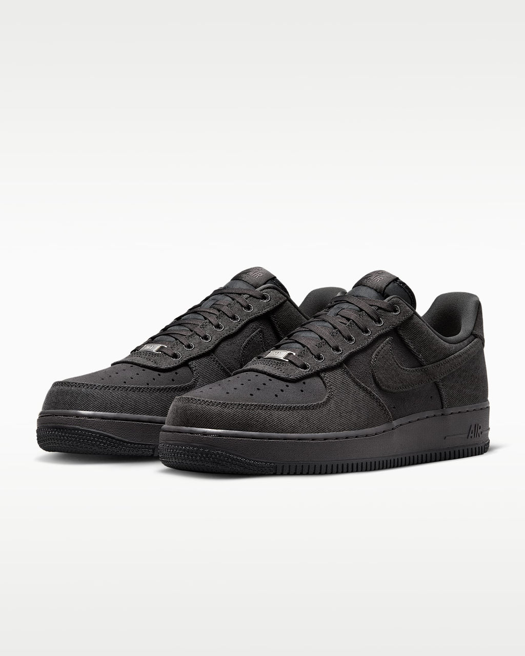 Nike Air Force 1 '07 Black Denim Sneakers mens low top shoes