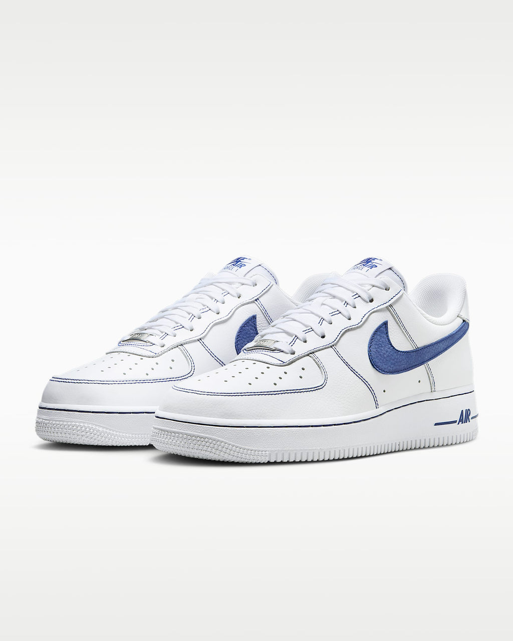 Nike Air Force 1 '07 White Blue Contrast Stitching Sneakers mens low top shoes