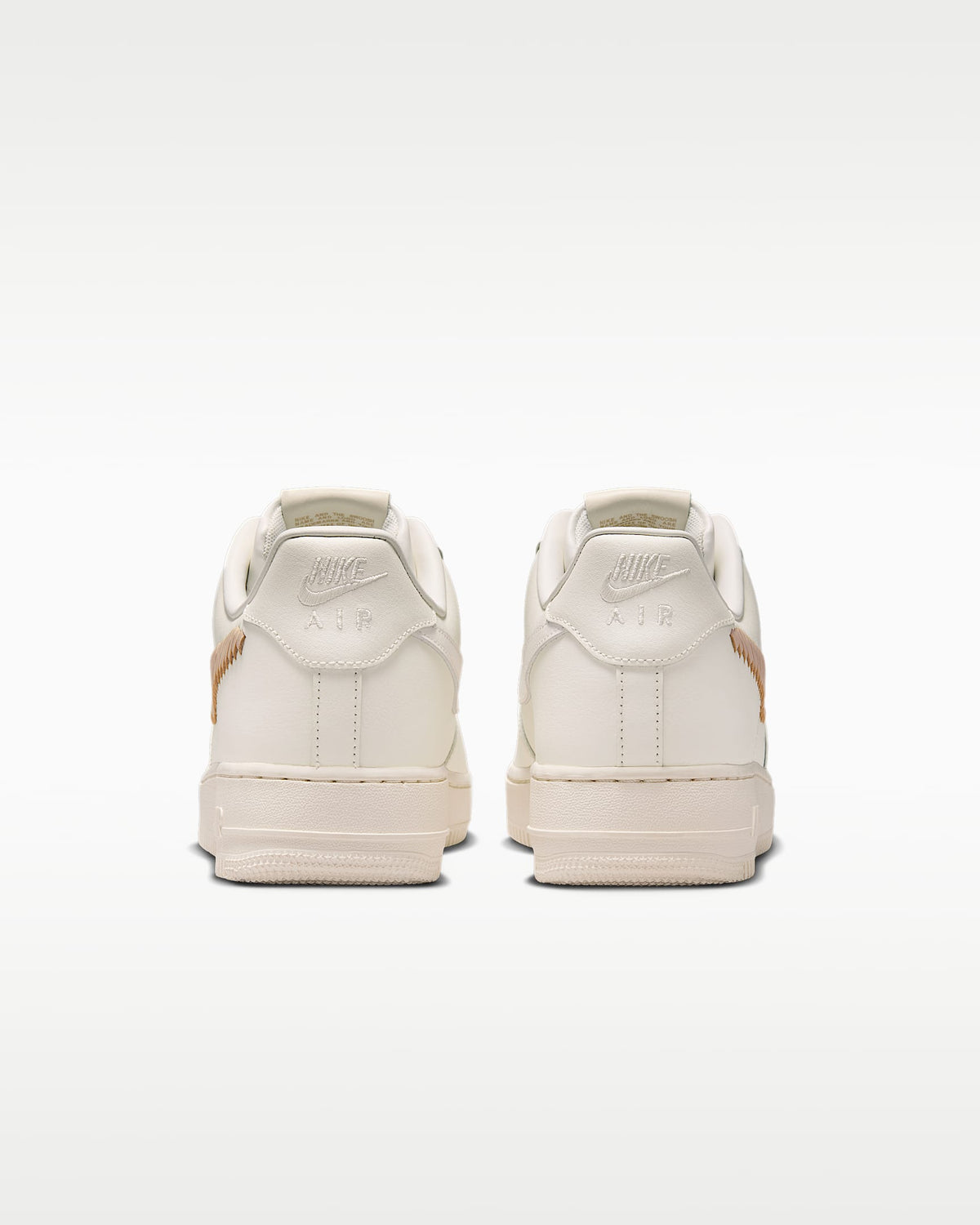 Nike Air Force 1 '07 Sail Beige Stitched Swoosh Sneakers mens low top shoes