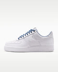 Nike Air Force 1 '07 White Woven Detail Blue Rope Laces Sneakers mens low top shoes