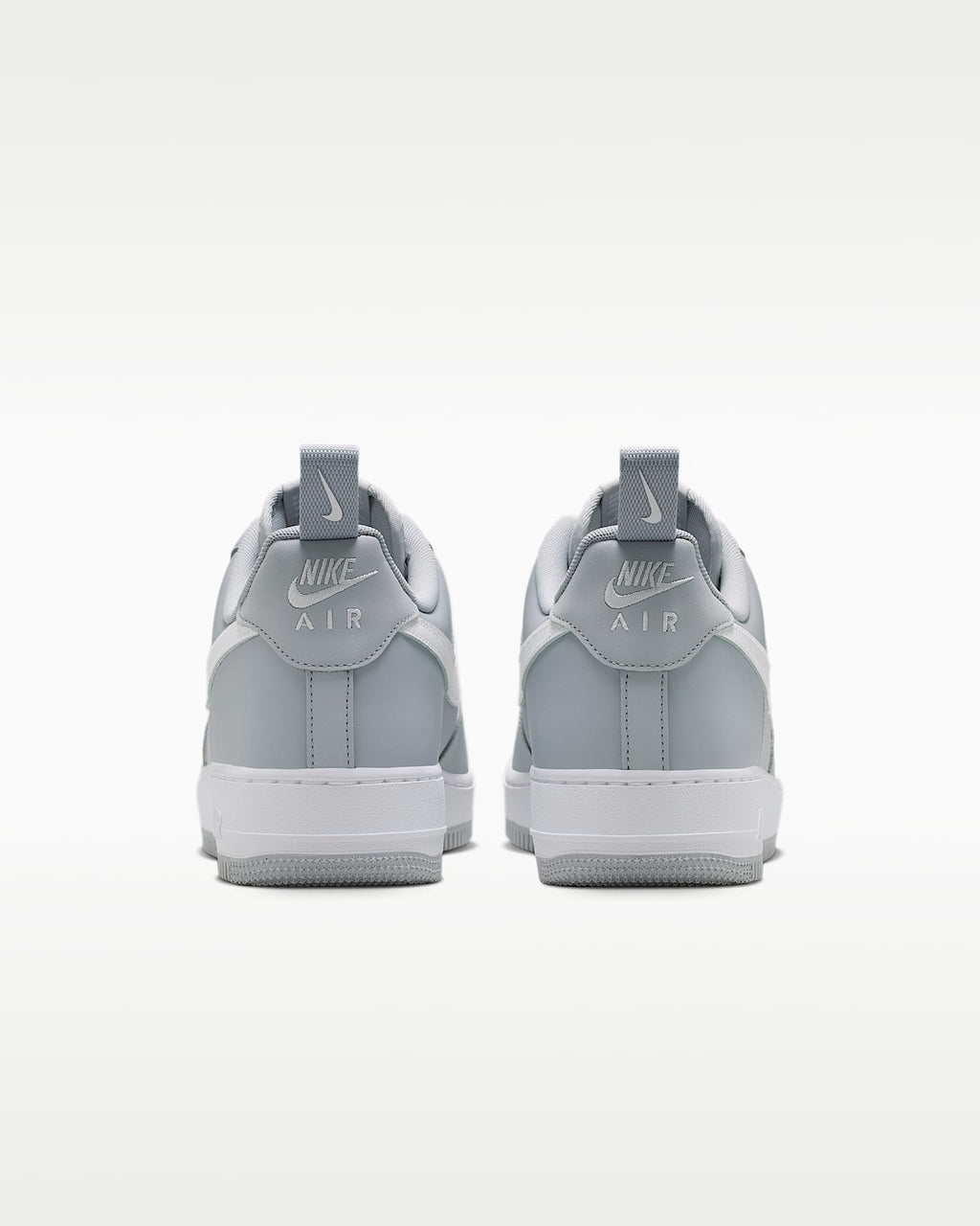 Nike Air Force 1 '07 Wolf Grey White Mini Swoosh Sneakers  mens low top shoes