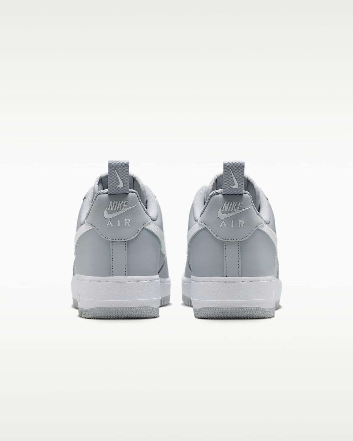 Nike Air Force 1 '07 Wolf Grey White Mini Swoosh Sneakers  mens low top shoes