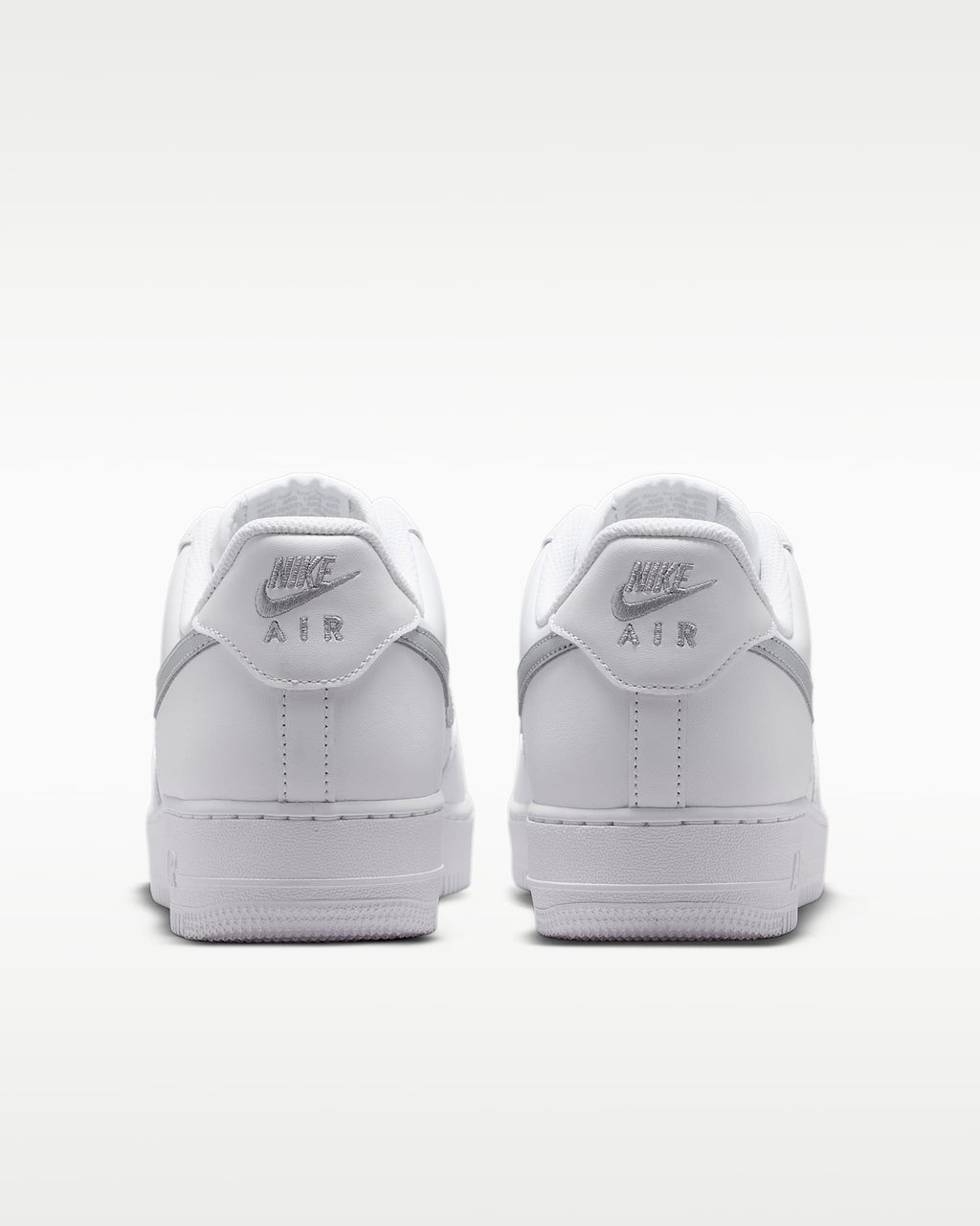 Nike Air Force 1 '07 White Silver Swoosh Sneakers mens low top shoes