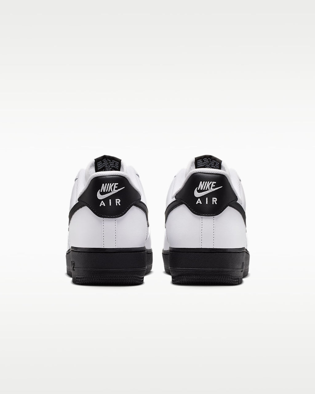 Nike Air Force 1 '07 White Black Swoosh Black Outsole Sneakersmens low top shoes