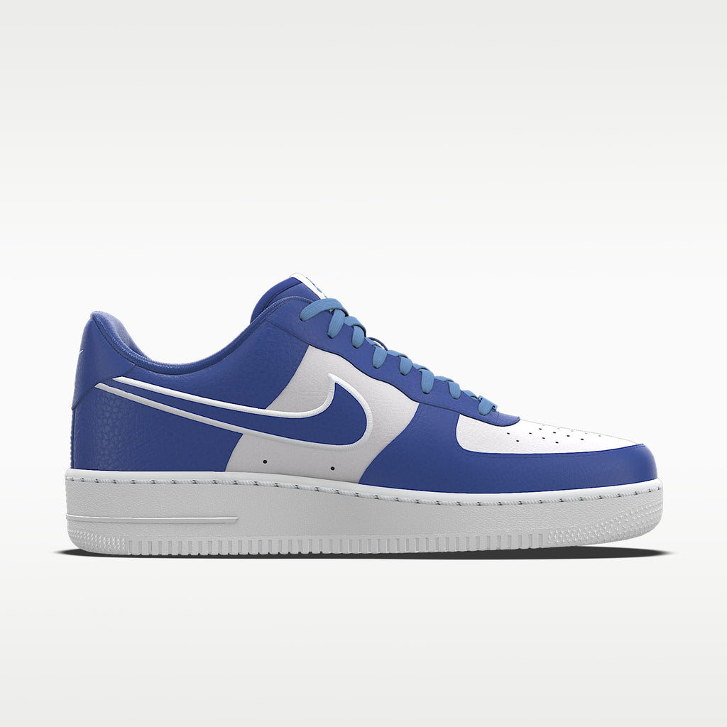 Nike Air Force 1 '07 Royal Blue White Color-Block Sneakers mens low top shoes