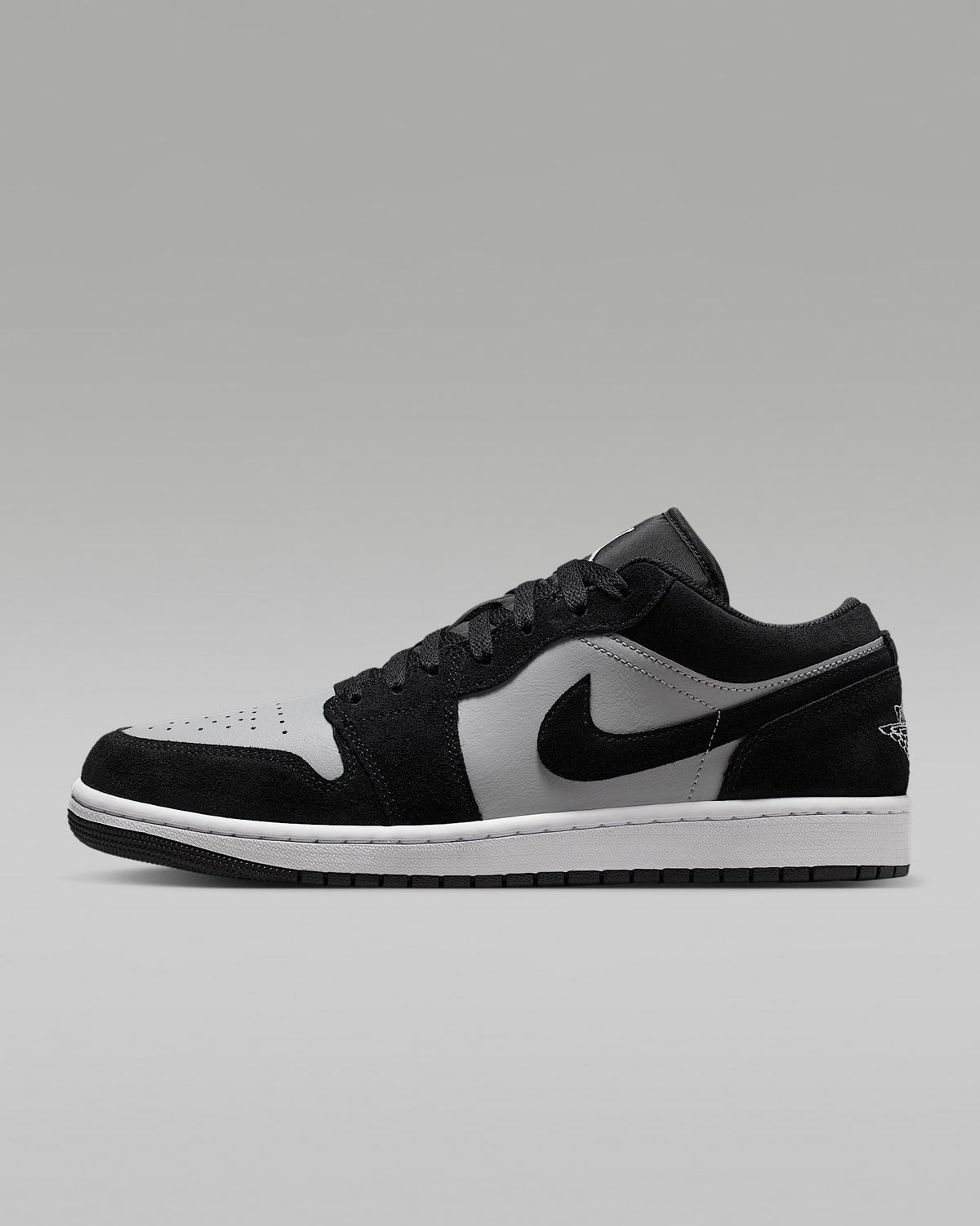nike mens low top shoes Air Jordan 1 Low OG Black Grey Suede Leather Sneakers