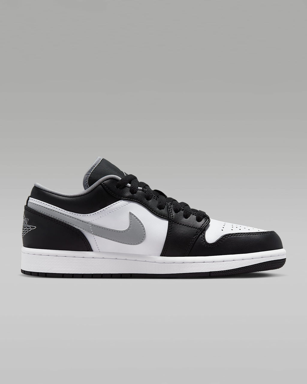 nike mens low top shoes Air Jordan 1 Low OG Black White Grey Swoosh Leather Sneakers