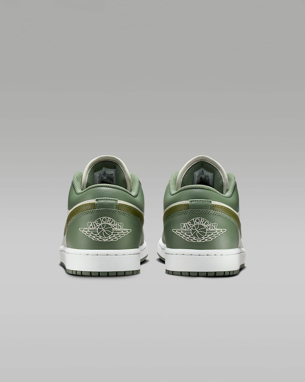 nike shoes for men  Air Jordan 1 Low OG Sail Medium Olive Leather Sneakers