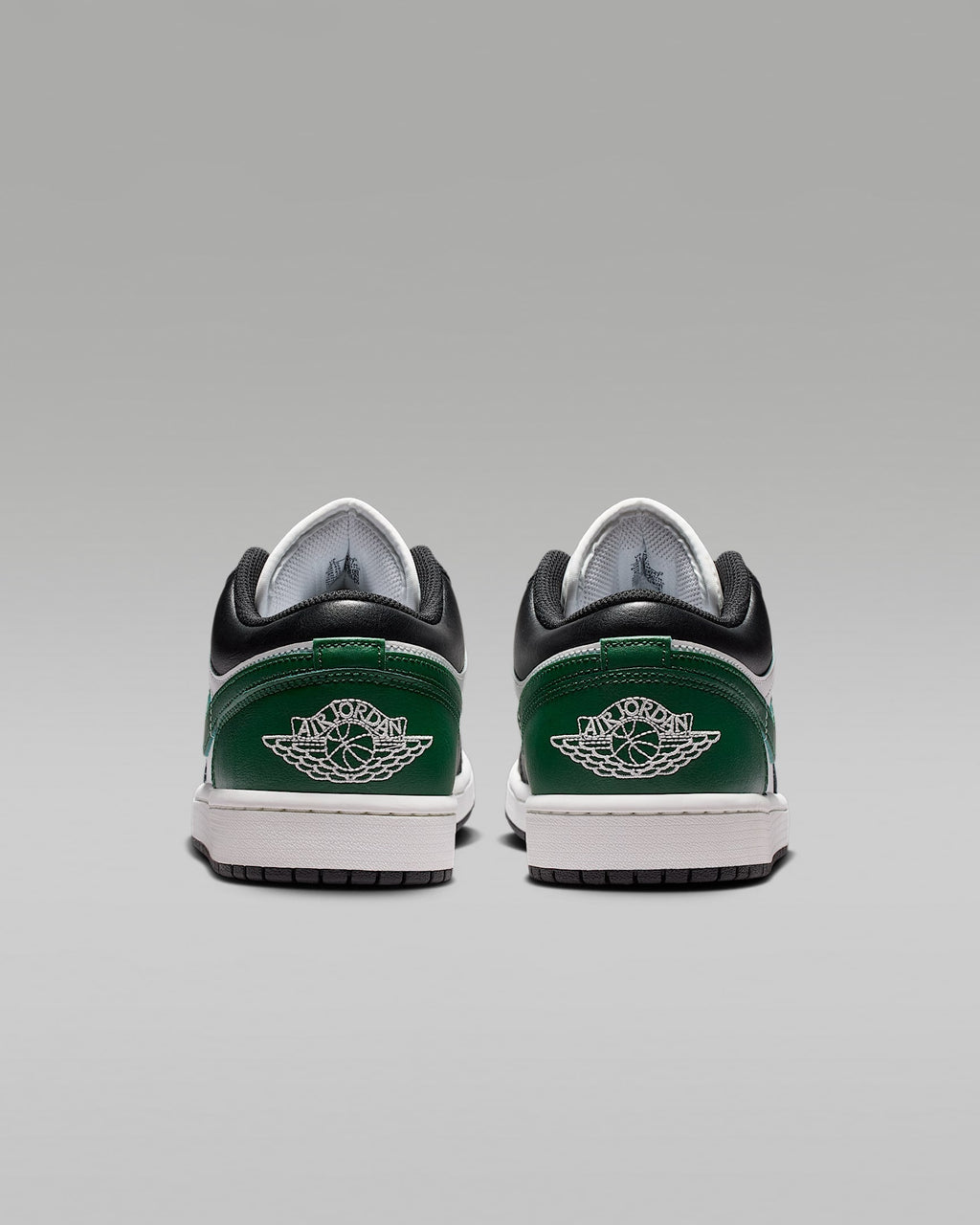 nike mens low top shoes Air Jordan 1 Low White Black and Pine Green Sneakers