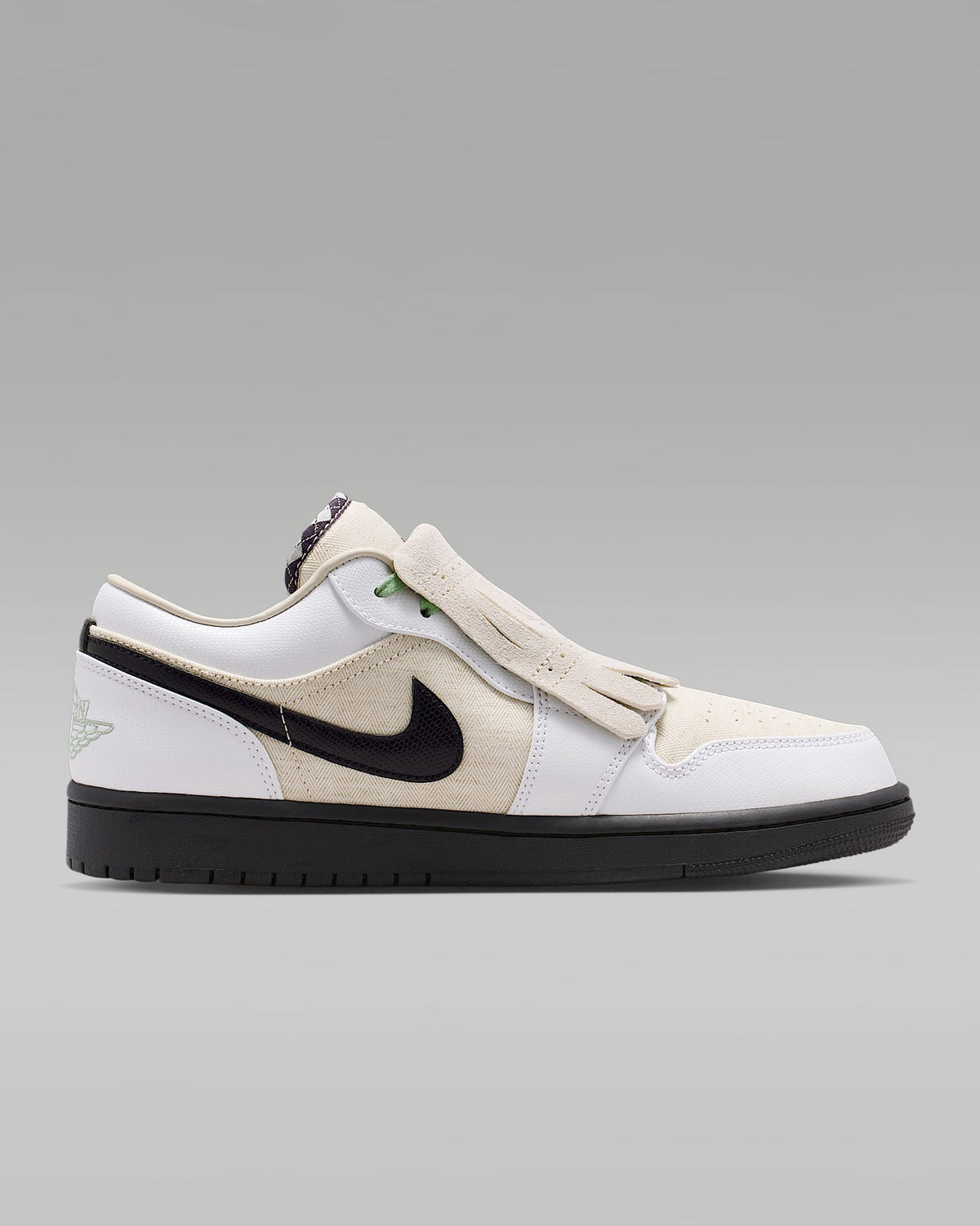 nike mens low top shoes Air Jordan 1 Low SE White Sesame and Black Sneakers