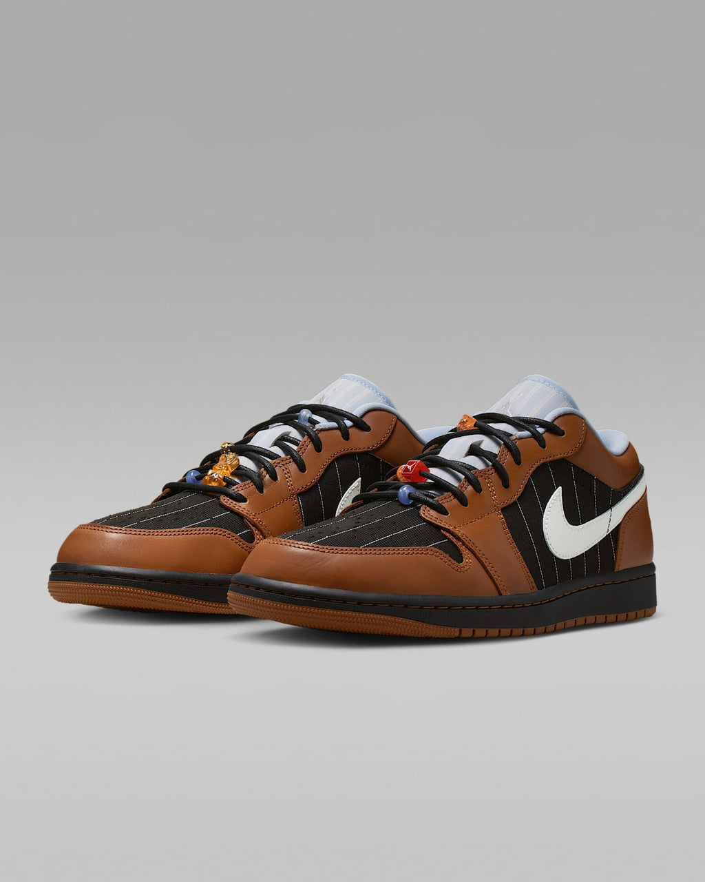 nike mens low top shoes Air Jordan 1 Low SE Dark Russet Black and White Sneakers