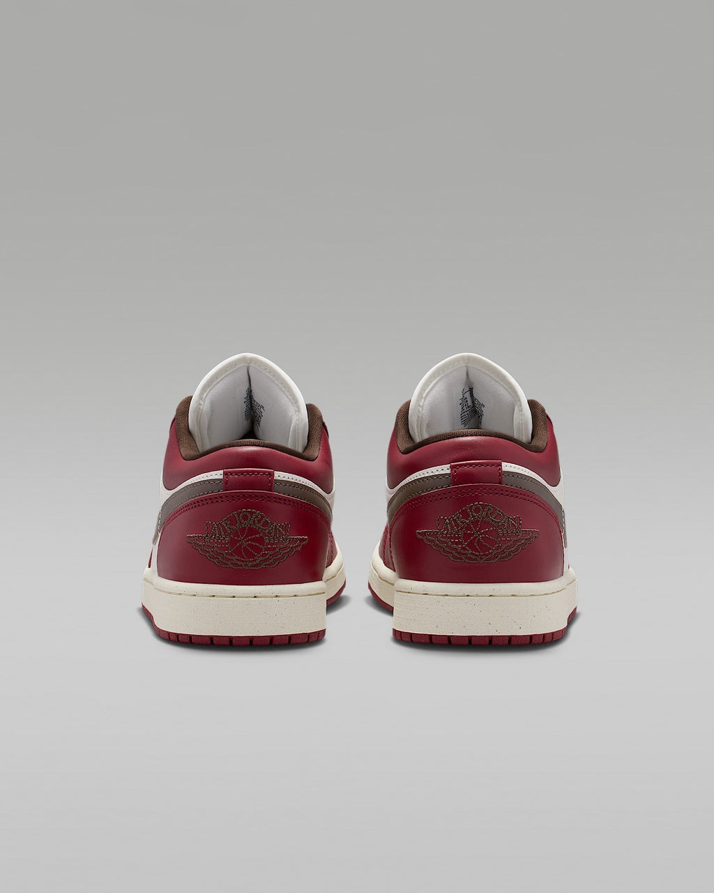 nike mens low top shoes Air Jordan 1 Low OG Sail Burgundy Dark Brown Swoosh Leather Sneakers