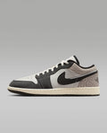 nike mens low top shoes Air Jordan 1 Low Sail Dark Grey Elephant Print Mixed-Material Sneakers