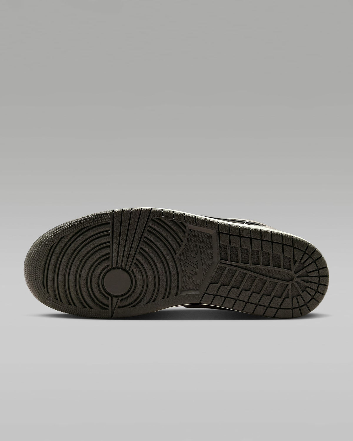nike mens low top shoes Air Jordan 1 Low Sail Dark Grey Elephant Print Mixed-Material Sneakers