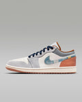 nike mens low top shoes Air Jordan 1 Low SE Sail Light Smoke Grey and Pecan Sneakers