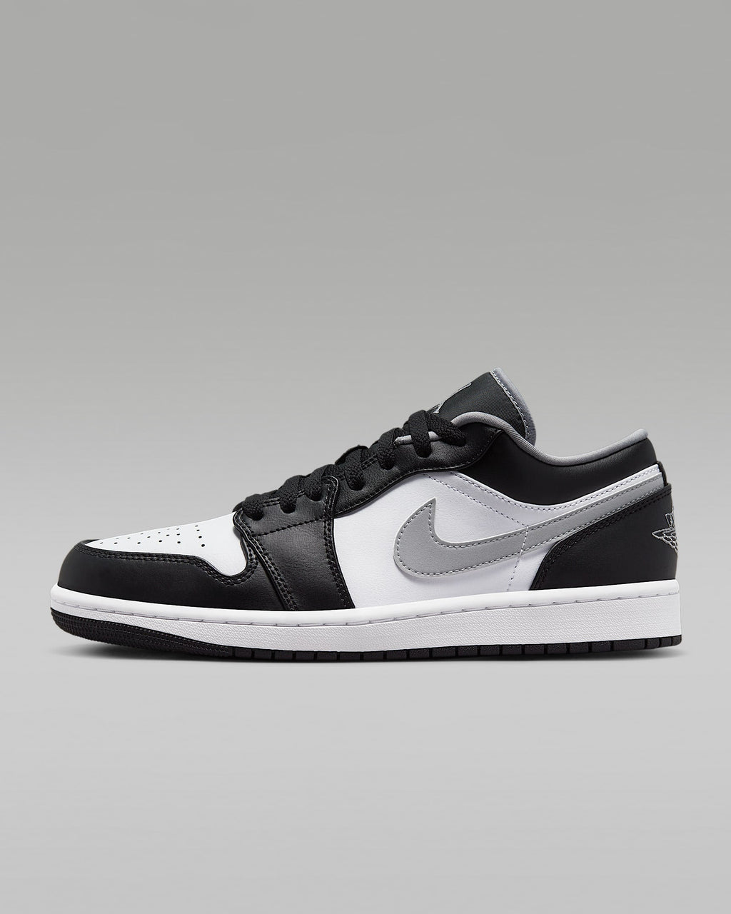 nike mens low top shoes Air Jordan 1 Low OG Black White Grey Swoosh Leather Sneakers