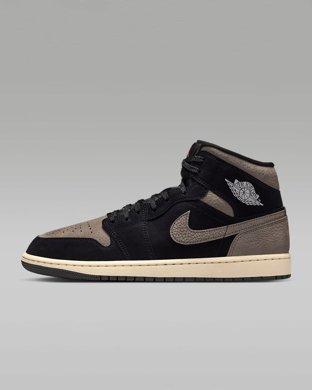nike shoes for men  Air Jordan 1 Mid OG Black Taupe Suede Leather Sneakers