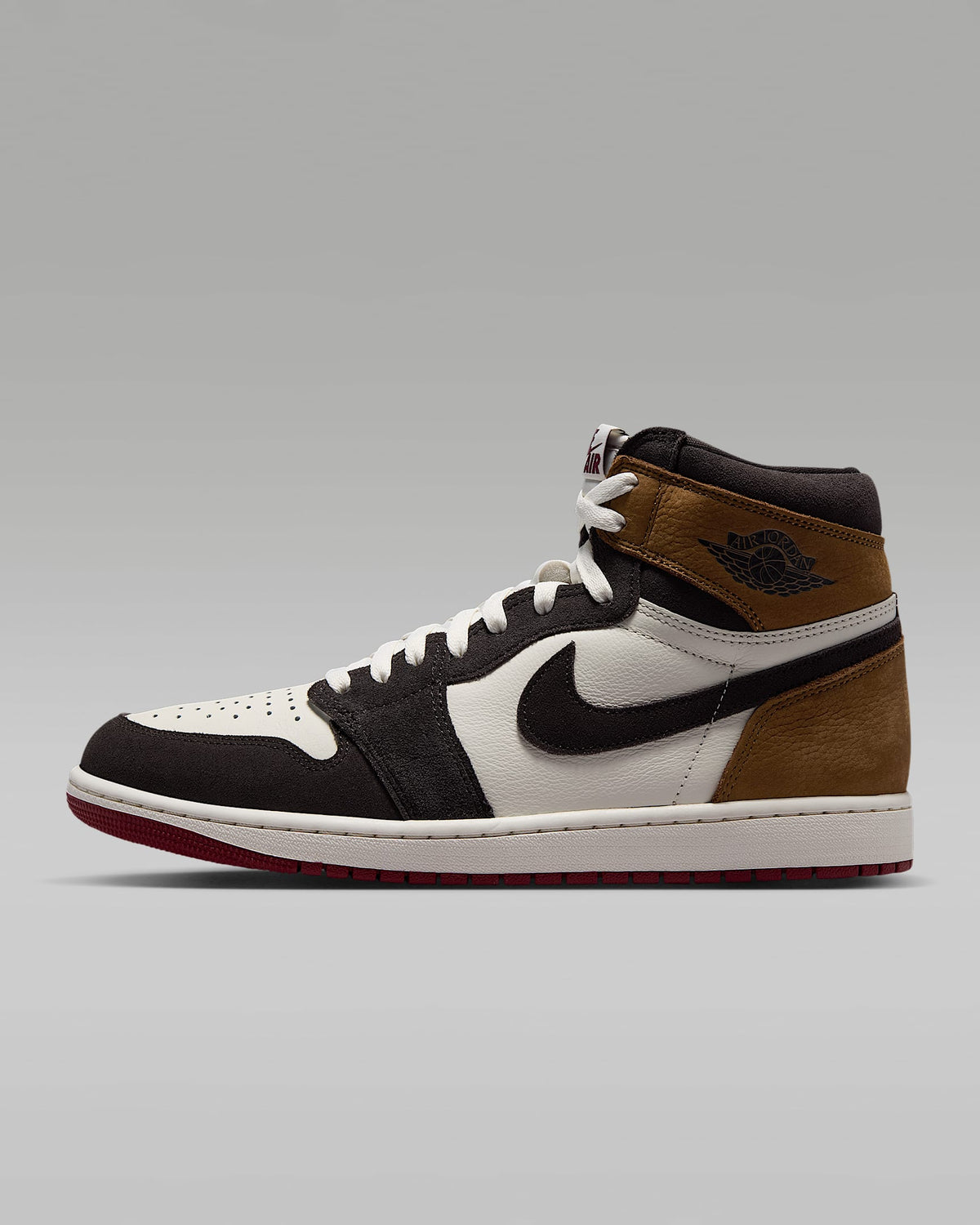 nike shoes for men Air Jordan 1 High OG Sail Black Ochre Red Outsole Leather Sneakers